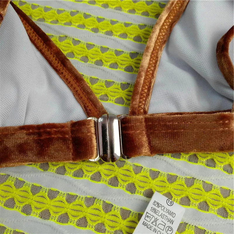 Золотое бархатное бикини 2018 суперсексуальное женский купальник с низкой талией