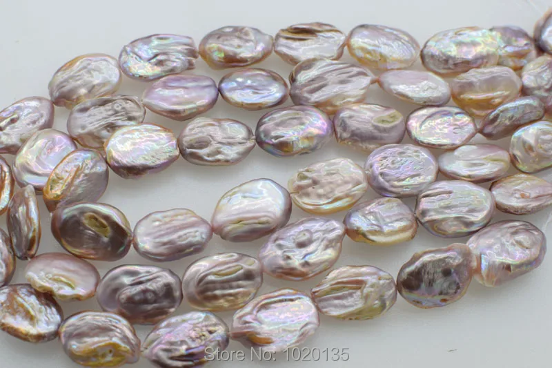 

loose beads freshwater pearl reborn keshi PURPLE FLAT baroque nature 15" for making jewelry necklace FPPJ wholesale