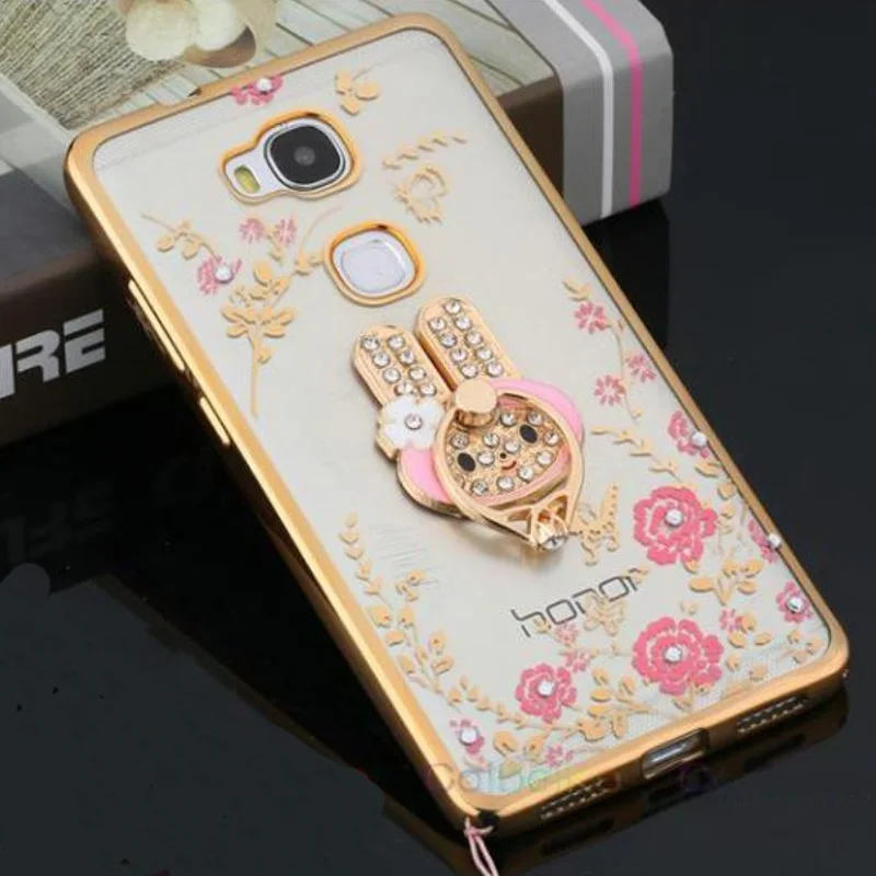 Diamond сад чехол для huawei Honor P 30 20 10 9 8 Lite плюс mate 10 9 8 pro NOVA4 милый медведь заячьи ушки блеск 360 кольцо Fundas
