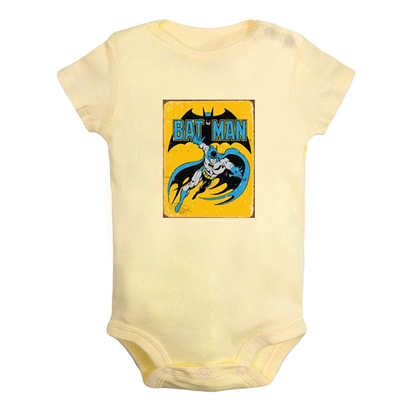 ieBodysuits1191Y Ретро стиль DC Comics Бэтмен плакат Одежда для новорожденных девочек и мальчиков комбинезон с короткими рукавами хлопок - Цвет: ieBodysuits1191Y