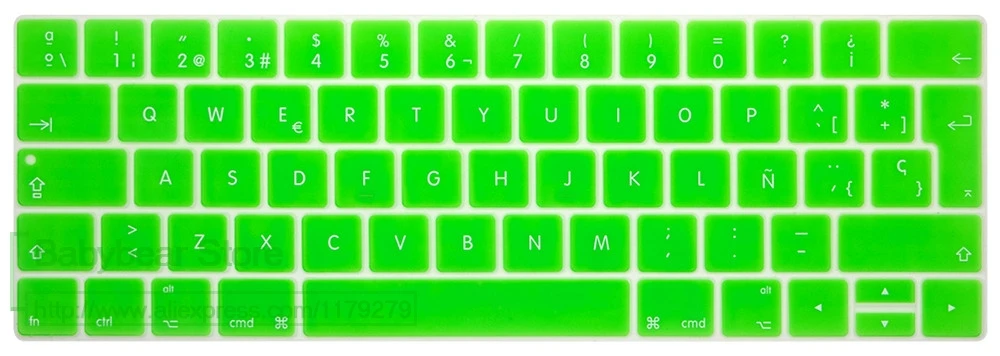 TouchBar ЕС Испания Испанский ультра тонкий чехол для клавиатуры для нового MacBook Pro 13 15 retina с сенсорной панелью защита кожи - Цвет: green