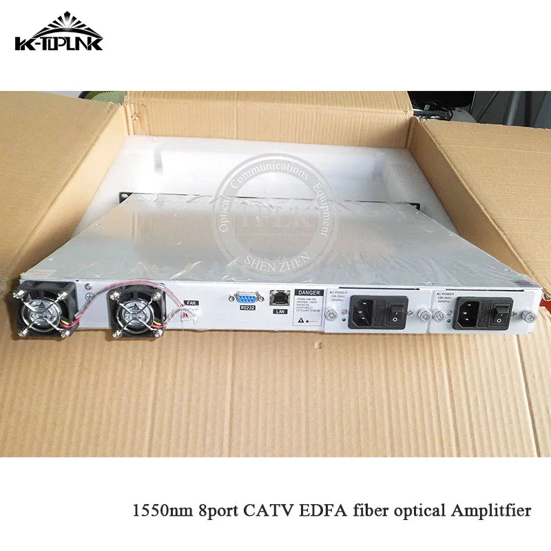 Горячая 1U 1550nm 8port* 21dbm CATV EDFA 1550nm, без WDM sc/apc, sc/upc высокомощный оптоволоконный усилитель настраиваемый