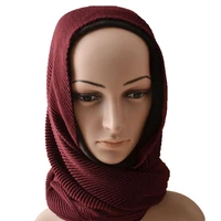 women ripple wrinkle scarfcotton viscose plain scarfmuslim headband crinkle hijabhead wrapwrinkle shawlsponchos and capes