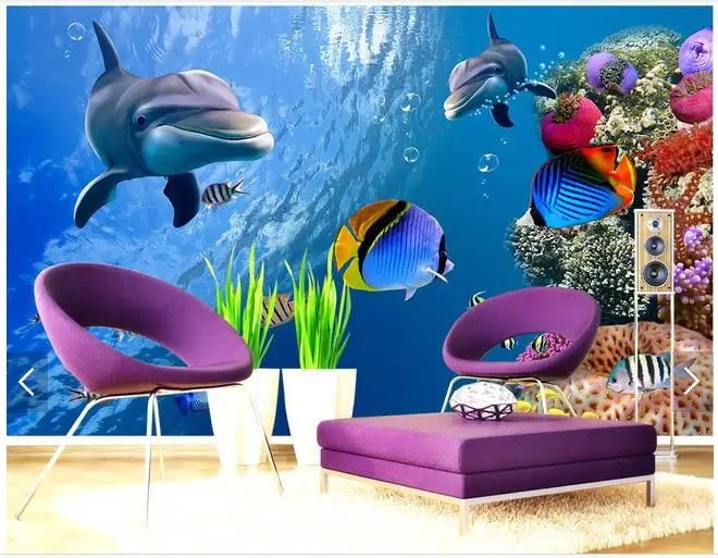Фотообои на заказ 3d настенные фрески обои 3 d ТВ Настенные для океана Настенная