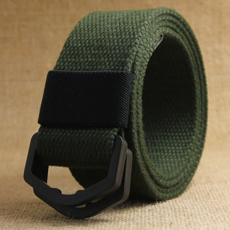 Army green Высококачественный мужской и женский ремень антиаллергенный Холст Пояс d-кольцо повседневные лямки джинсы модный пояс унисекс - Цвет: Army green