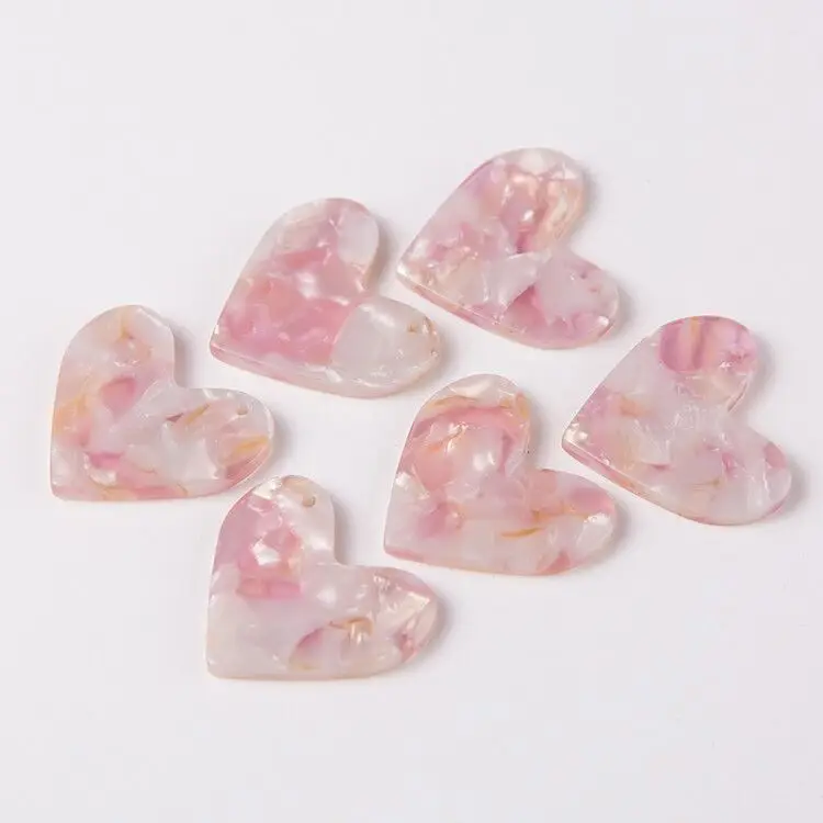 CSX17 Heart Acetate Cabochon Gems For Native American Beaded Earring with a holes 23x20MM 30PCS/LOT am TAIDIAN - Цвет: CSX17