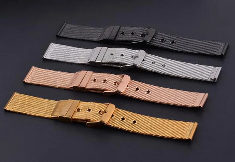 Ремешок для часов из нержавеющей стали eway ремешок наручных с пряжкой черный