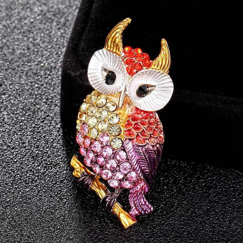 

Donia jewelry Colorful Enamel Owl brooch fine men's jewelry Perfect Rhinestone Crystal Hijab Pins And Broaches colares Broches