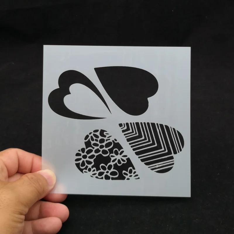 

13*13 Love pvc Layering Stencils for DIY Scrapbooking/photo album Decorative Embossing DIY Paper Cards Crafts