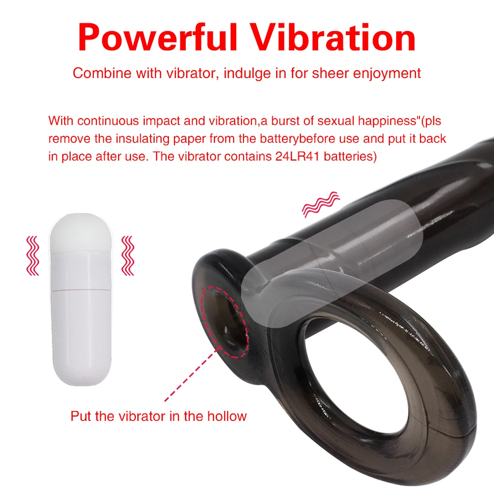 Anal Sex Toys Vibrating Dildo Plug Anus Vagina Massager G Spot Stimulator Wearable Butt With Time Delay Ring | Красота и здоровье