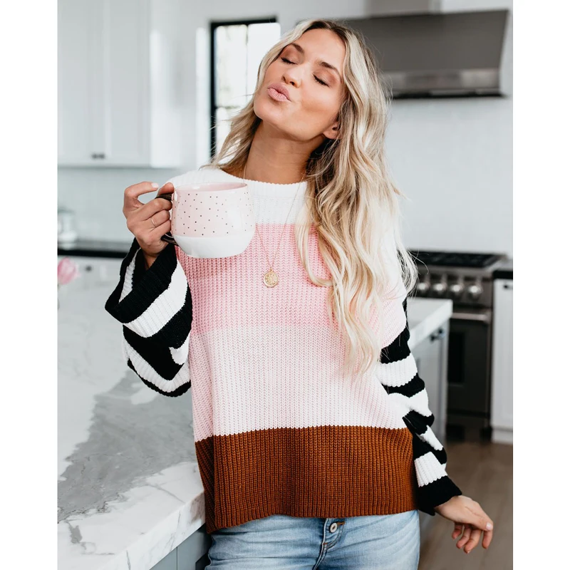 Pullover sweater for women O-neck Long Sleeve knitted lady Wool Sweater Winter Woman Knitting Pullovers | Женская одежда