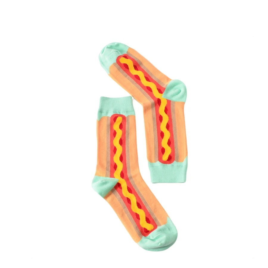 [EIOISAPRA] носки унисекс с рисунком космонавта арбуза кукурузы лапши хот догов