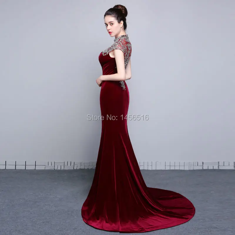 Vestidos de formatura реальные фотографии Сексуальные вечерние платья боковое Открытое