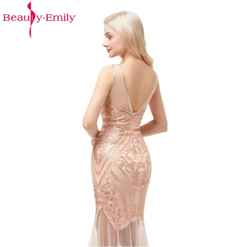 Женское вечернее платье с блестками Beauty Emily длинное официальное Русалка для