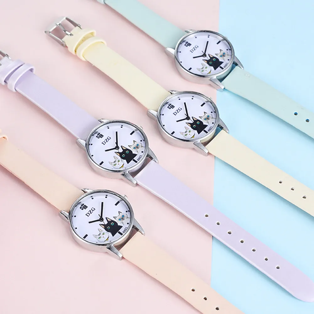 Часы ccq женские часы Модный Цветной ремешок цифровой циферблат кожаный Кварцевые