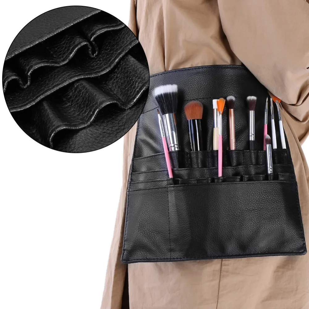 

Black PU Cosmetic Makeup Brush bags Waist Bag Case Pouch Cosmetic Brush bag Holder Organizer for dressers