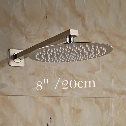 8 Inch Style Матовый никель дождевой " /10"/1" Душевая насадка для ванной из нержавеющей стали, смеситель для душа, сменная насадка - Цвет: 8 Inch Style
