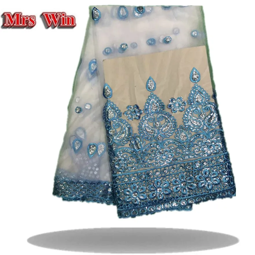 African George fabrics high quality lace sequins and embroidery Swiss for Nigerian wedding dresses | Дом и сад