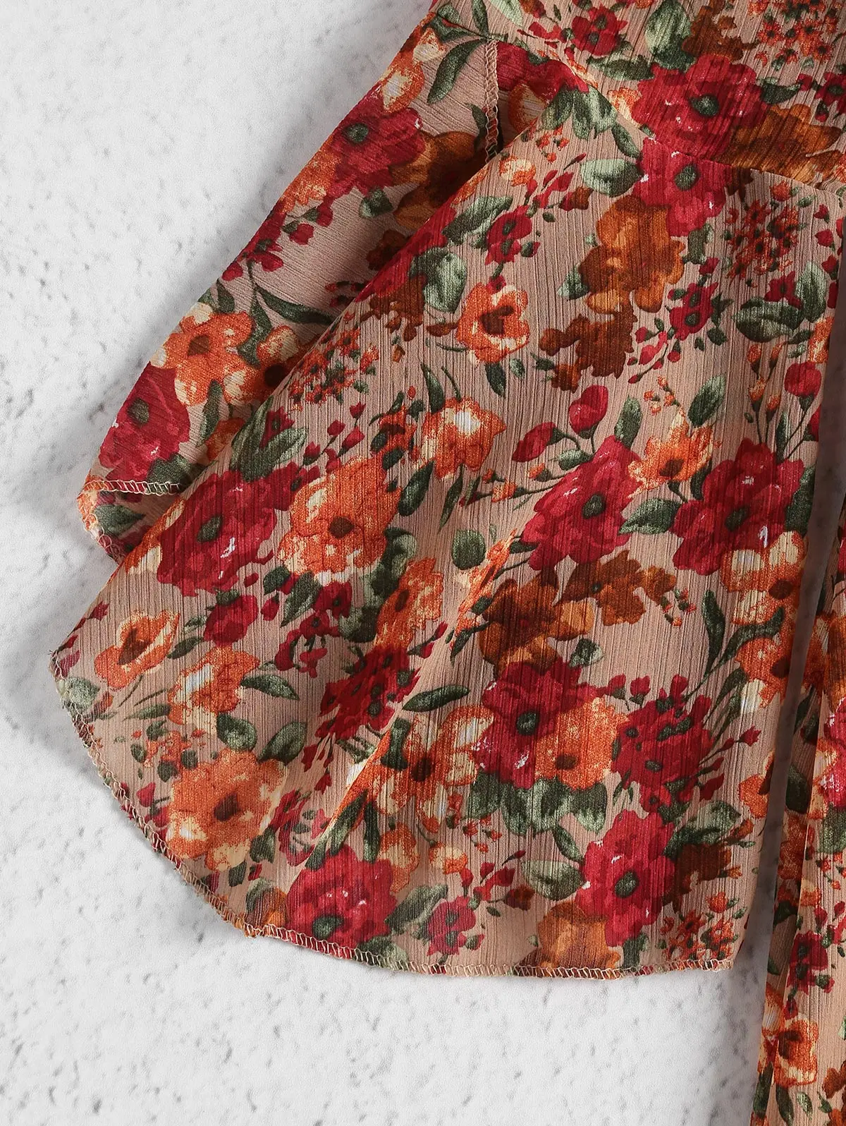 ZAFUL пляжное летнее платье с цветочным принтом шифоновые платья оборками Женские