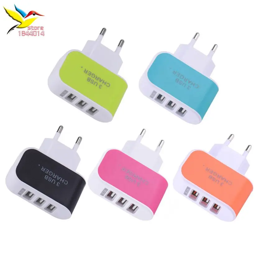 

Универсальное сетевое зарядное устройство с 3 USB-портами, 500 А, 5 В