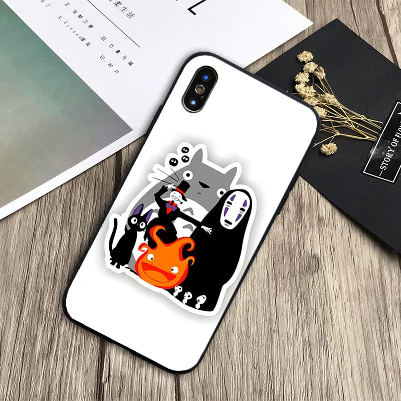 Мой сосед доставляет Тоторо из аниме чехол черный для телефона iPhone 6 6plus 7 8plus 5 5S SE X