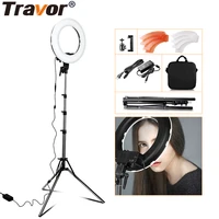 travor rl 12 led ring light dimmable ring lamp 3200k5500k photography ring light lamp makeup selfie light with 2m tripod stand