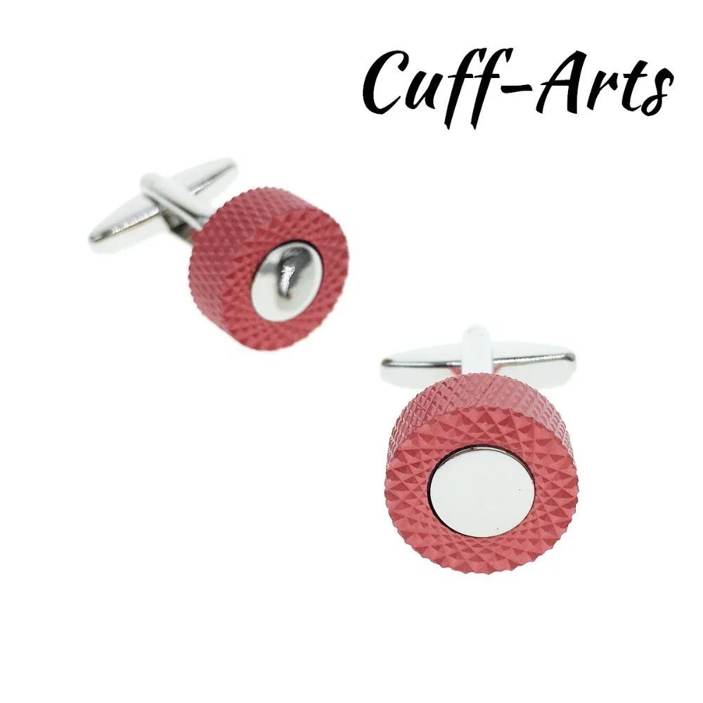 

Cufflinks for Men Round Engraved Red Cufflinks Mens Cuff Jewelry Mens Gifts Vintage Cufflinks by Cuffarts C20178