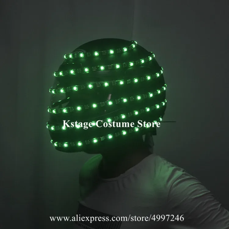 Светодиодные костюмы для бальных танцев RE01 шлем с RGB подсветкой программируемый