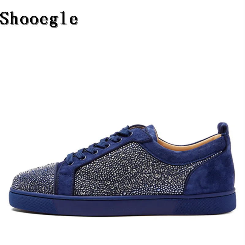 SHOOEGLE новые роскошные стразы для мужчин свадебные туфли с украшением в виде
