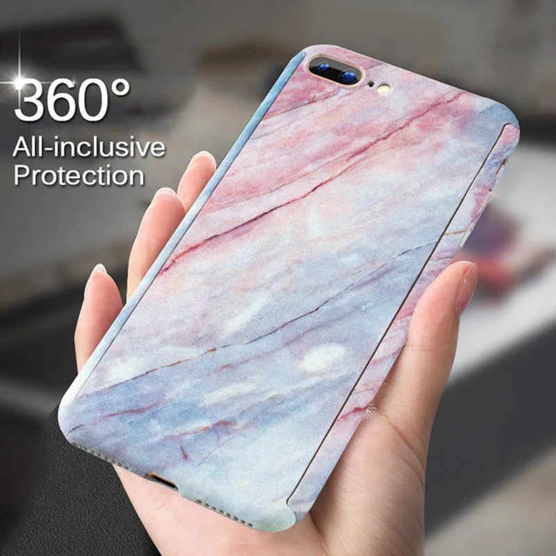 Чехол для iPhone Xs Max 360 защитный чехол с цветочным мраморным камнем X XS XR 7 8 6s Plus
