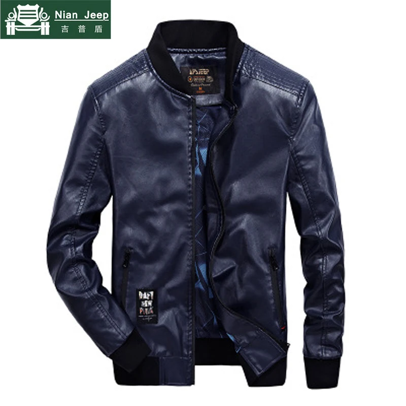 NIANJEEP бренд Slim Fit Куртки из искусственной кожи мужские большие размеры 4XL Весенняя модная одежда пальто мужские chaqueta cuero hombre