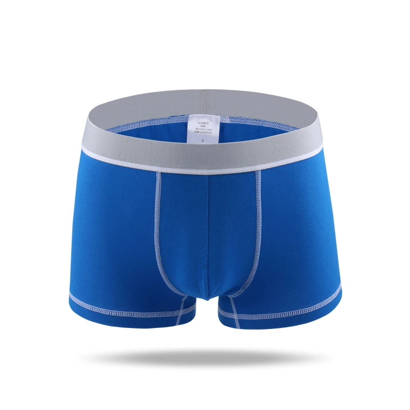 blue Хлопок Sexy Для мужчин нижнее белье боксер сращивания Цвет Шорты выпуклость мешок мягкий Трусы Удобная мужская шорты-боксеры Cueca боксер Шорты - Цвет: blue