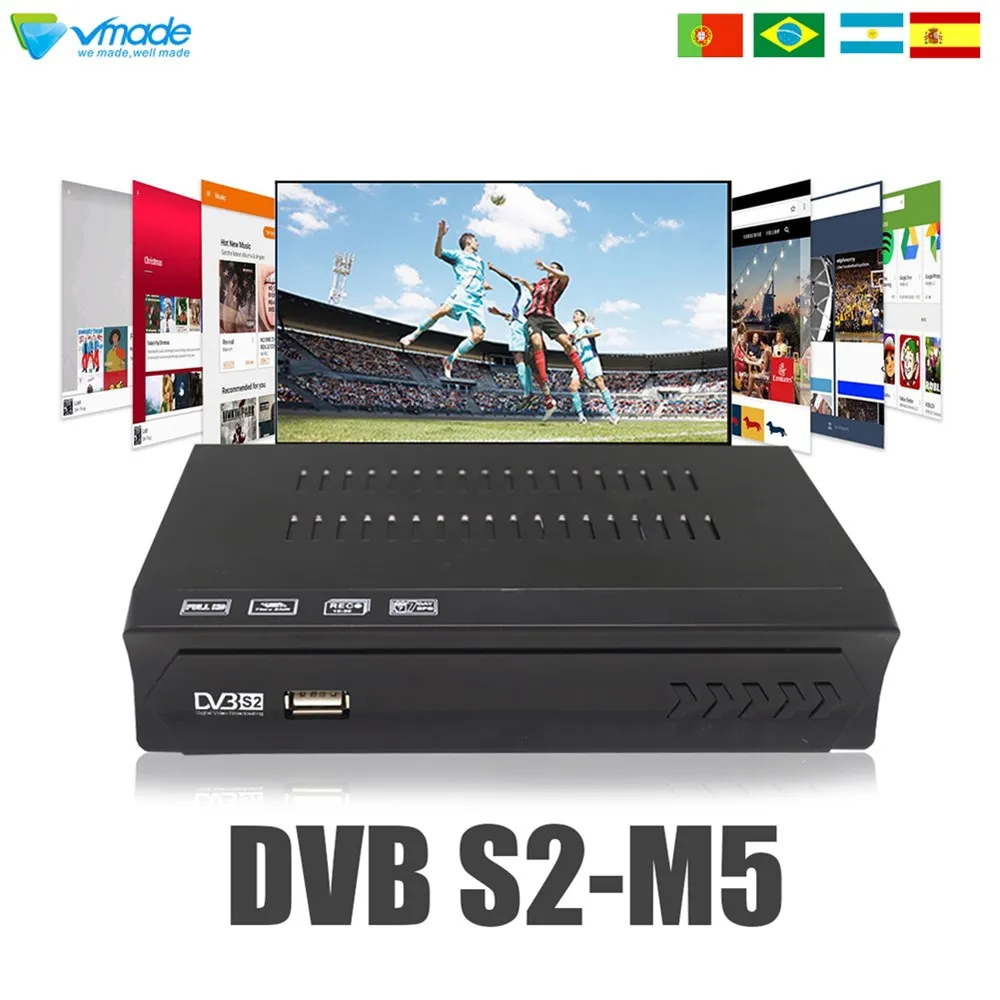 Vmade DVB-S2 спутниковый ресивер Full HD 1080P ТВ-тюнер Поддержка MPEG4 H.264 Youtube Dolby AC3 Cccam Stardard телеприставка