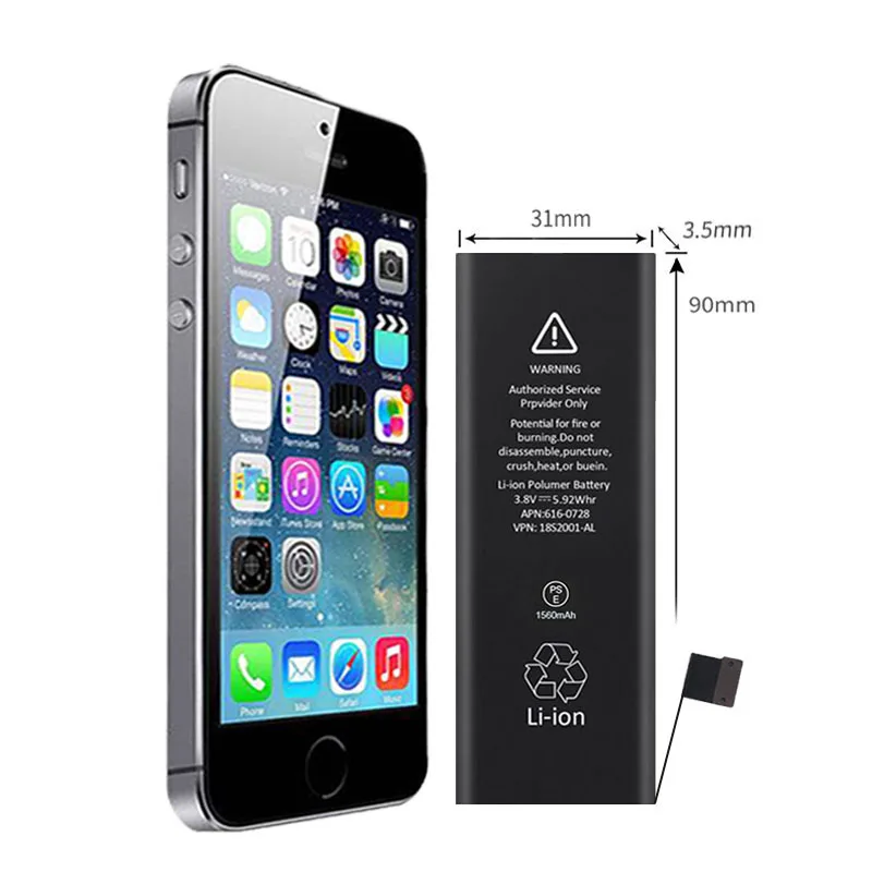 SIYAA телефон Батарея для Apple iPhone 5S 5GS 5C Замена литий полимерная Bateria 1560 мАч