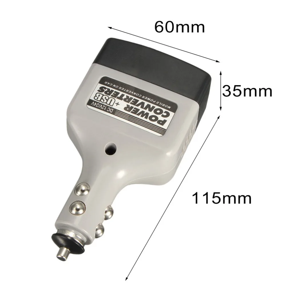 DC 12 V/24V к переменному току 220V зарядных порта USB для автомобиля мобильный Мощность