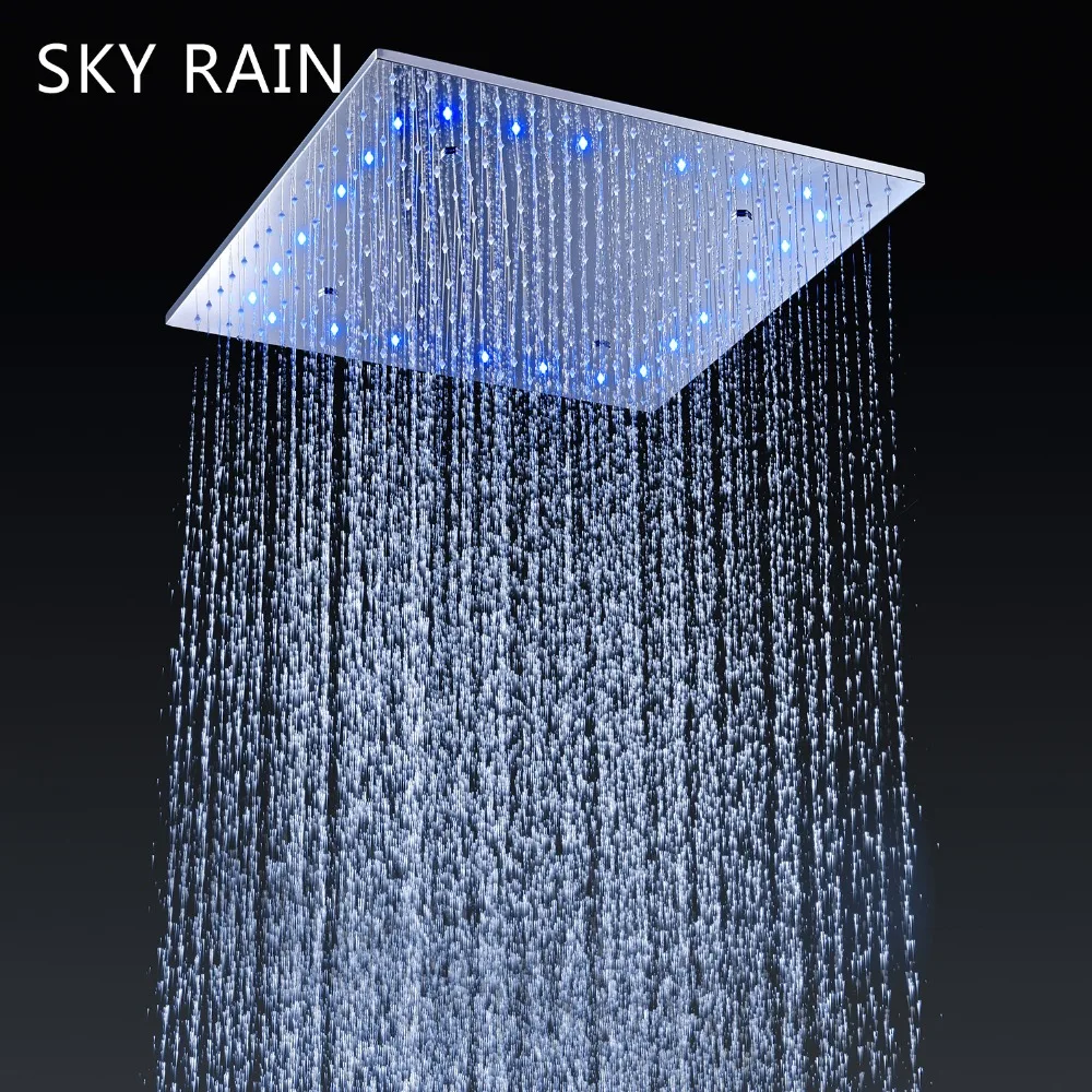 SKY RAIN ванная комната светодиодный набор для душа дождевой массаж спа туман квадратная душевая головка с термостатическим клапаном