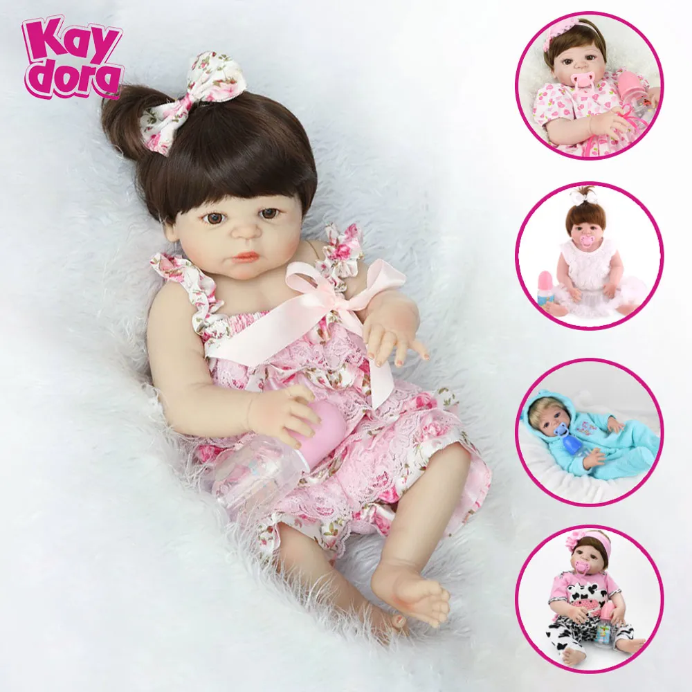 KAYDORA, 22 дюйма, 55 см, полностью силиконовые куклы Reborn Baby, Bebe Boneca Alive Reborn Menina, Реалистичная кукла для девочек, игрушки для игр, подарок на день рождения