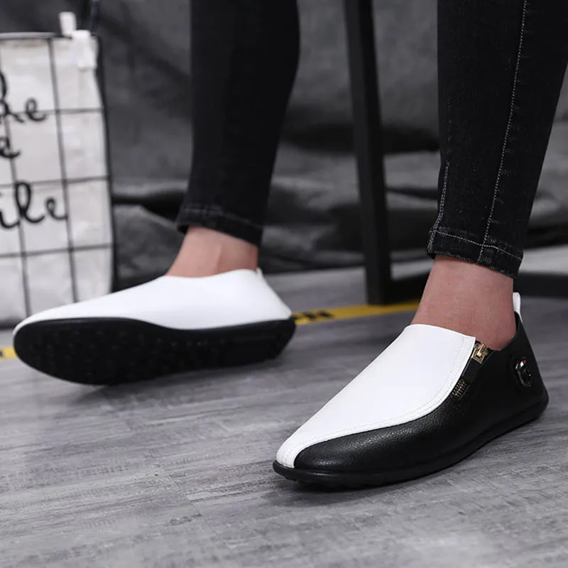 Новинка мужские модные Лоферы Orca в стиле пэчворк Повседневная Белая обувь из