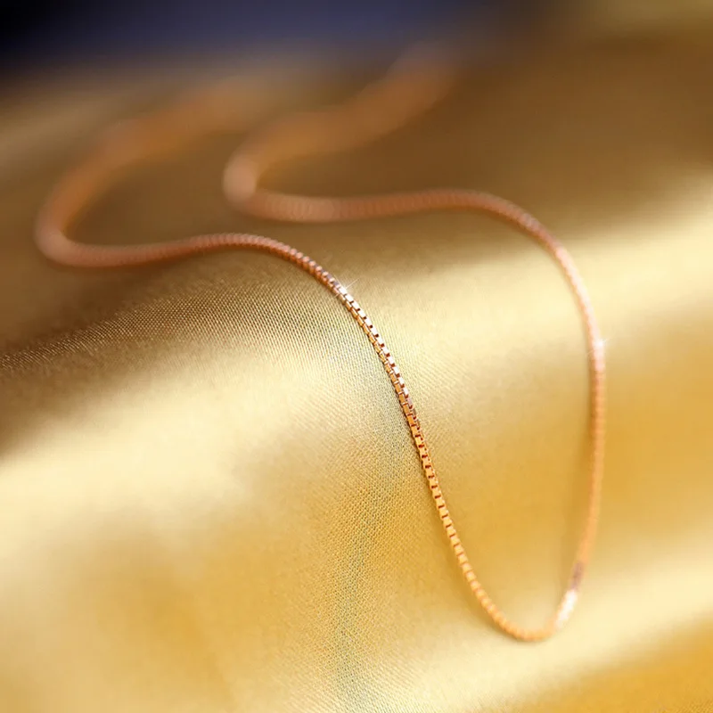 30% silber Überzogene Mode Rose Gold Farbe Damen Box Kette Schmuck Weibliche Kurze Halsketten Großhandel Drop Verschiffen Billig
