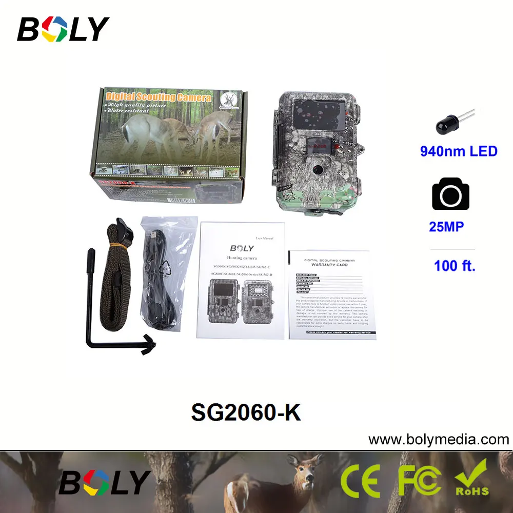 25MP ночное видение Boly 1080P охотничьи камеры Фото ловушка невидимые ИК LED 940nm игровые