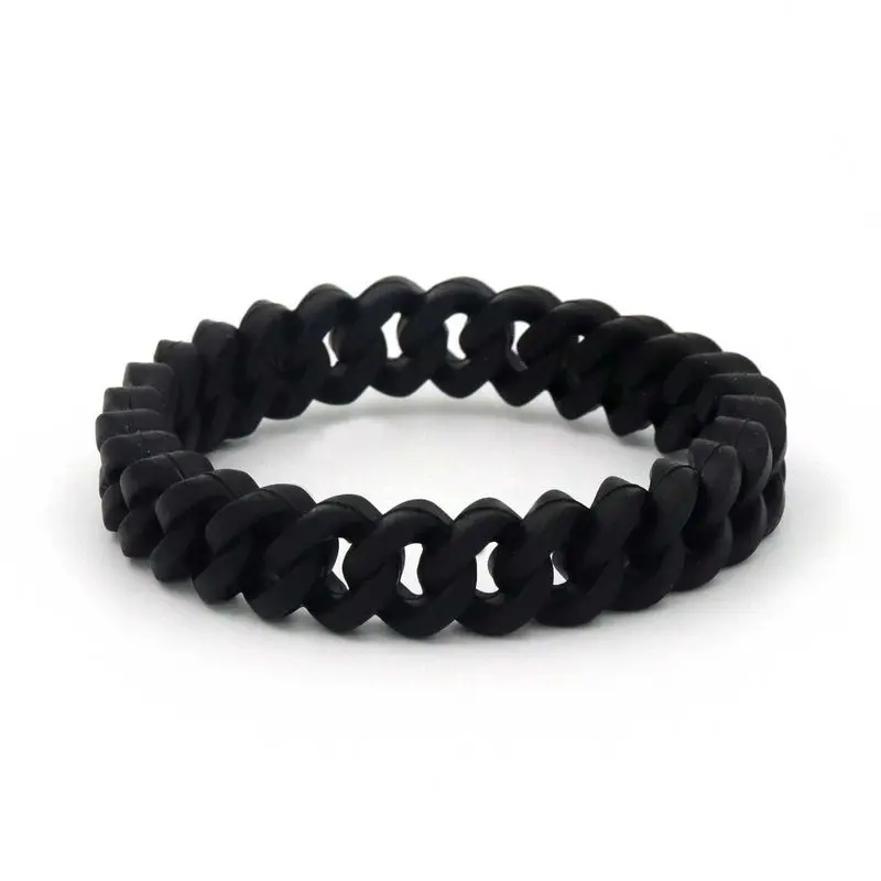 Черный белый Радужный Браслет резиновый силиконовый мужской и женский браслет