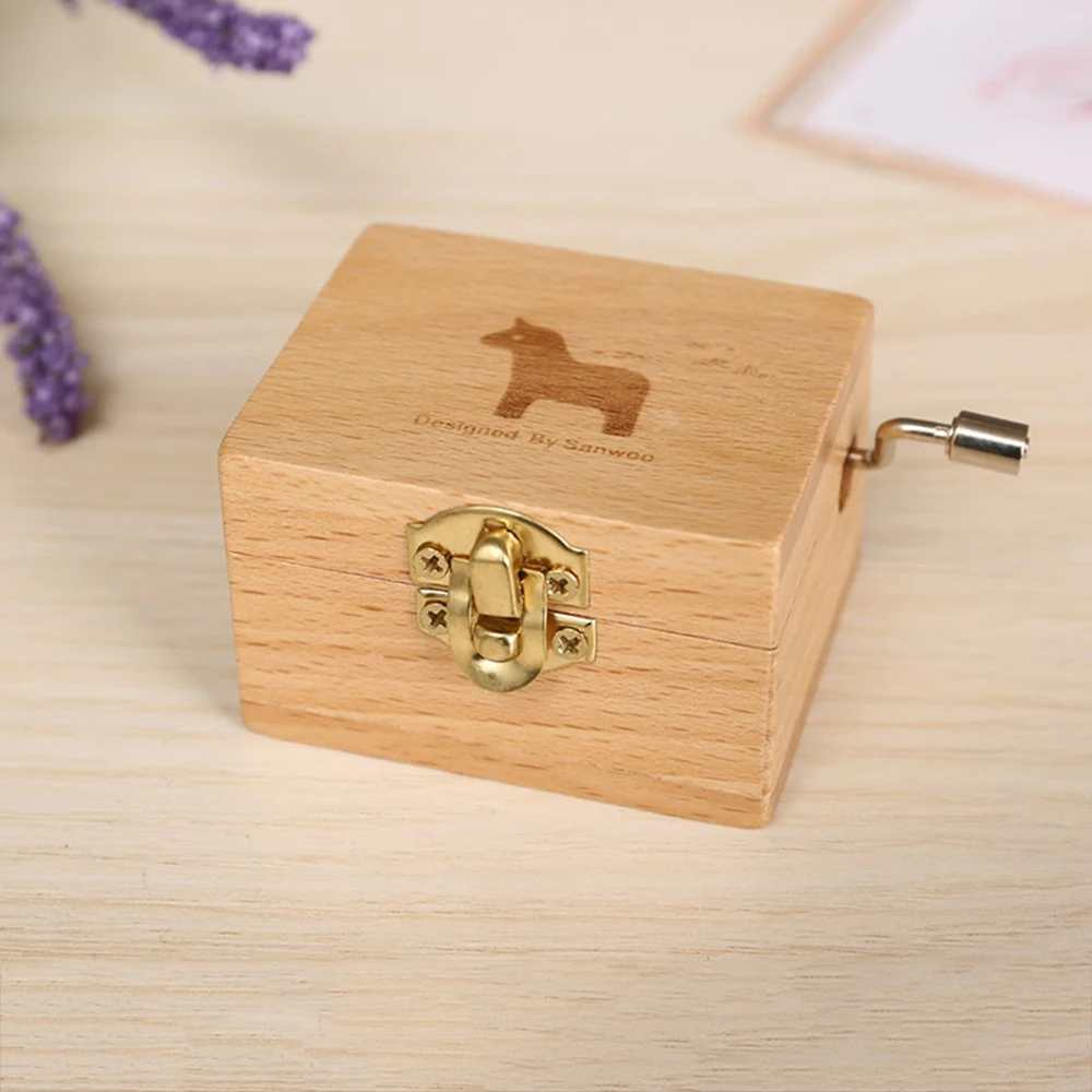 Ретро антикварная резная деревянная музыкальная шкатулка ручной работы