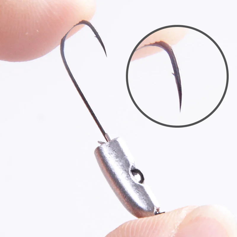 Рыболовный крючок 5 шт. 2 г кривошипная головка для ловли карпа Мягкая приманка