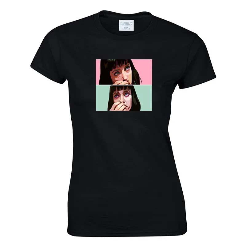 Футболка женская с коротким рукавом и круглым вырезом, с принтом