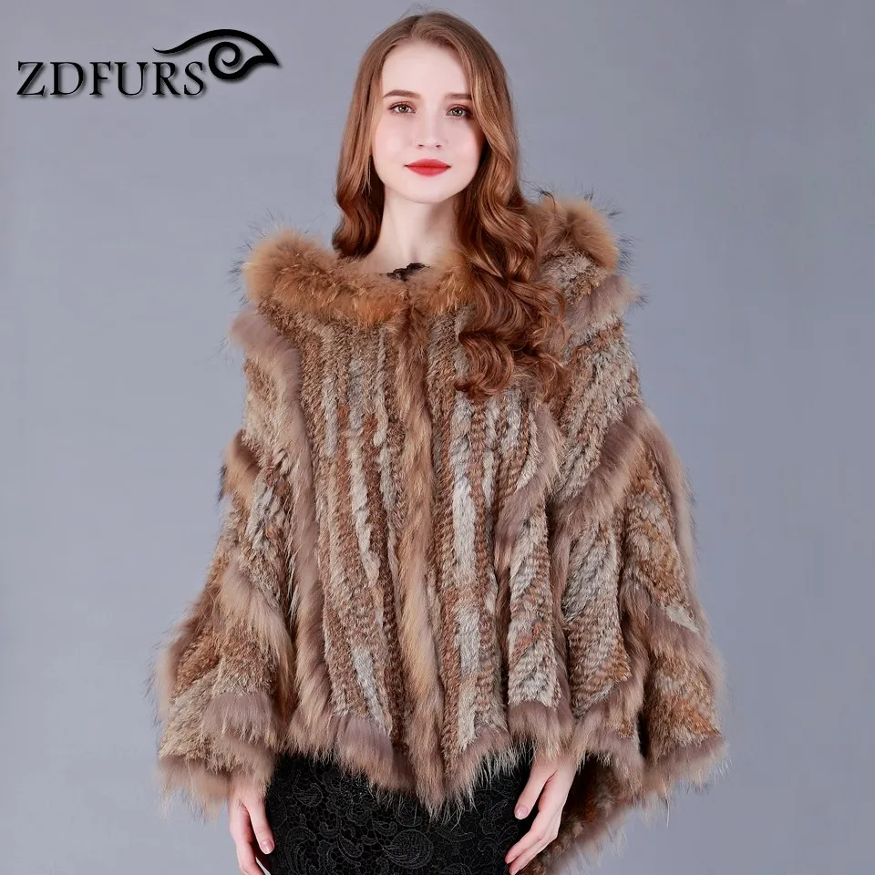 ZDFURS * Новые Модные теплые женские зимние сапоги Большой кроличье пончо с