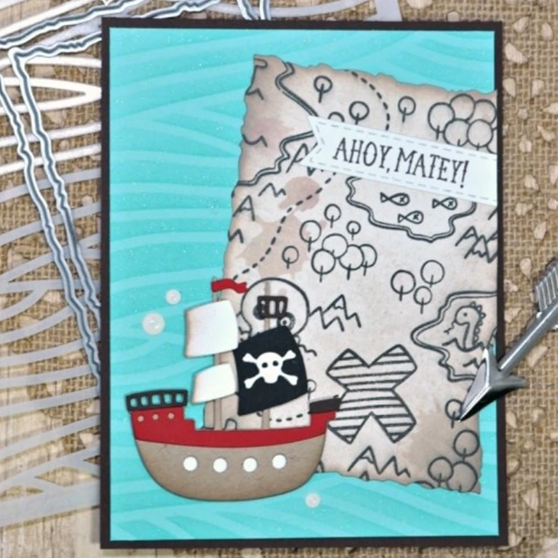 Go With the Flow волновой трафарет for DIY альбом для скрапбукинга бумажная карта Craft Fun