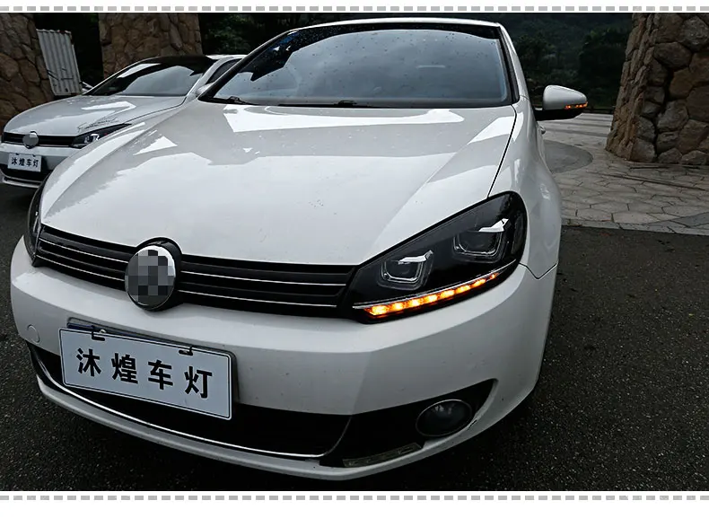 Автомобильный Стайлинг для VW Golf 6 2009-2013 светодиодный налобный фонарь для MK6 Golf 6 светодиодный DRL Bi-Xenon HID динамический сигнал поворота