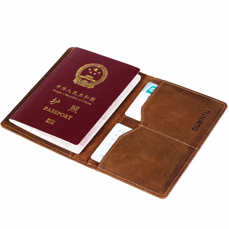 Натуральная кожа Обложка для паспорта ID визитница дорожный кошелек кредиток