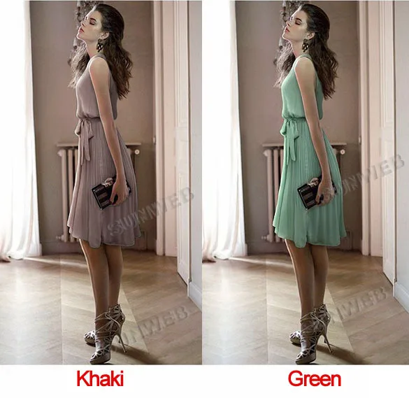 Женская элегантность круглым воротом без рукавов плиссированные жилет