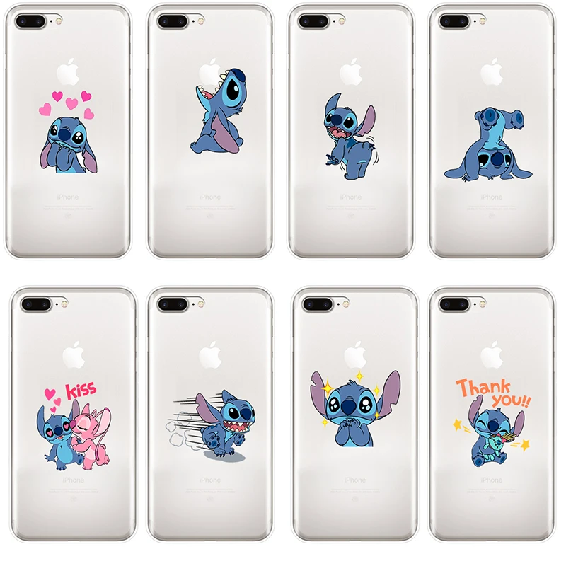 Силиконовый мягкий ТПУ чехол для телефона Disneys Stitch Apple iPhone X XR XS MAX 7 8 7plus 6 6S Plus 5 5S